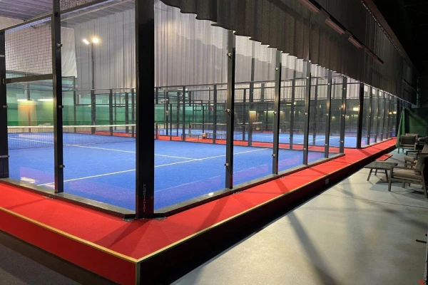 Indoor paddle court facility multiple courts